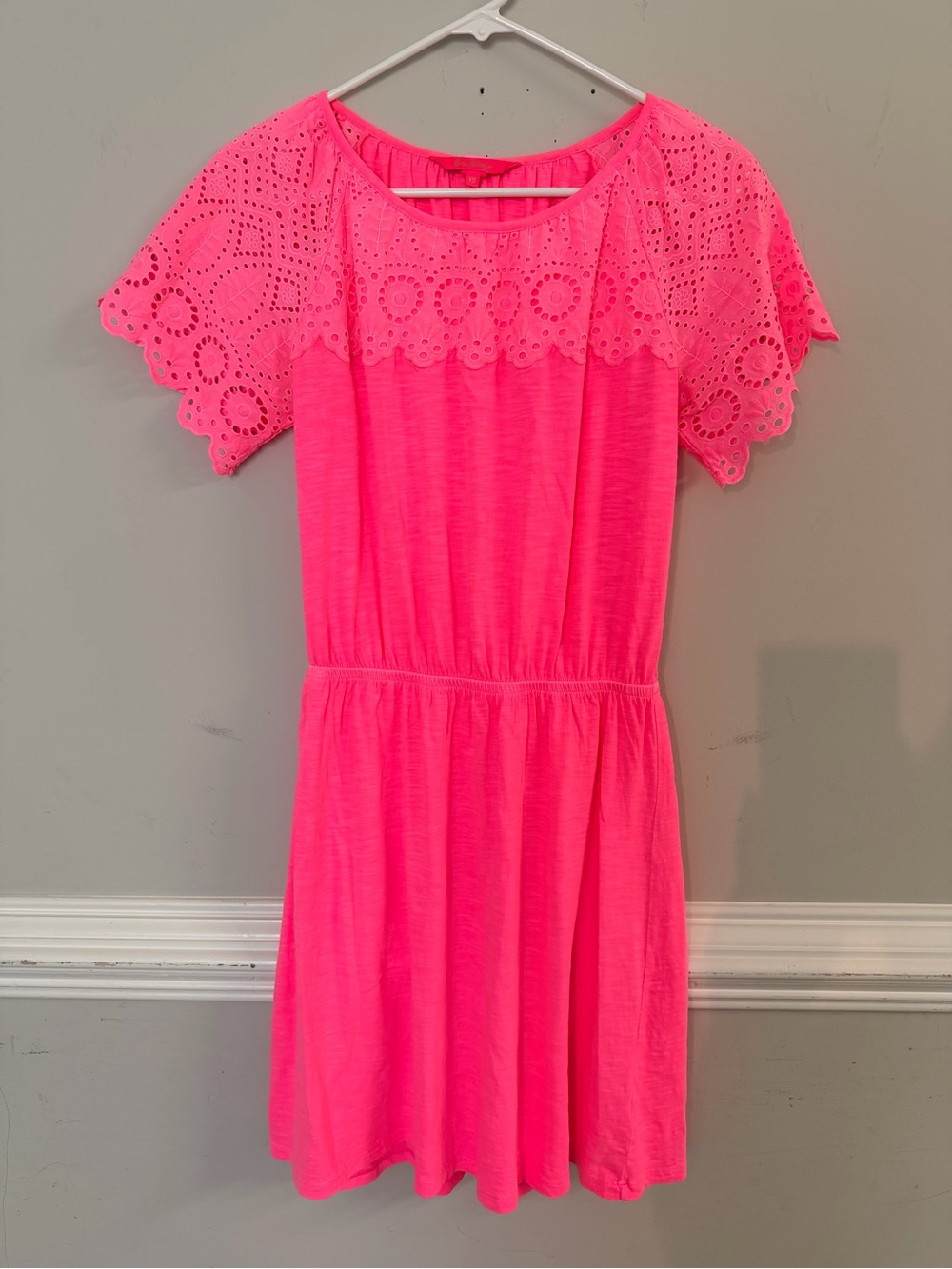 Lilly Pulitzer Neon Pink Eyelet Dress